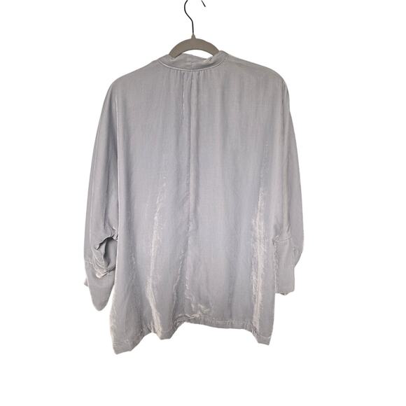 Velvet Light Grey Batwing Cardigan XS Soft Gorpcore Coquette Layering Lagenlook - Picture 2 of 7